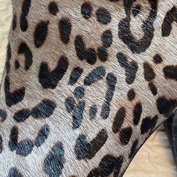 M&S Collection Womens Animal Print Ankle Boots Insolia Heels Tan Leather Size 3/ - Picture 10 of 10